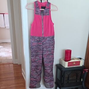 RBK Girls Size Medium Pink and Gray Snow Overall.